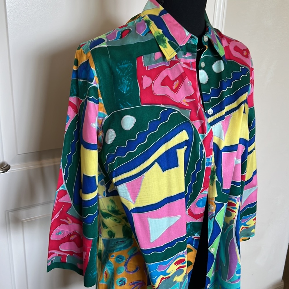 Lauren Ralph Lauren vintage colorful cotton shirt - Picture 2 of 4